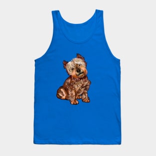 Dog, shnauzer, miniature schnauzer drawing, puppy love Tank Top